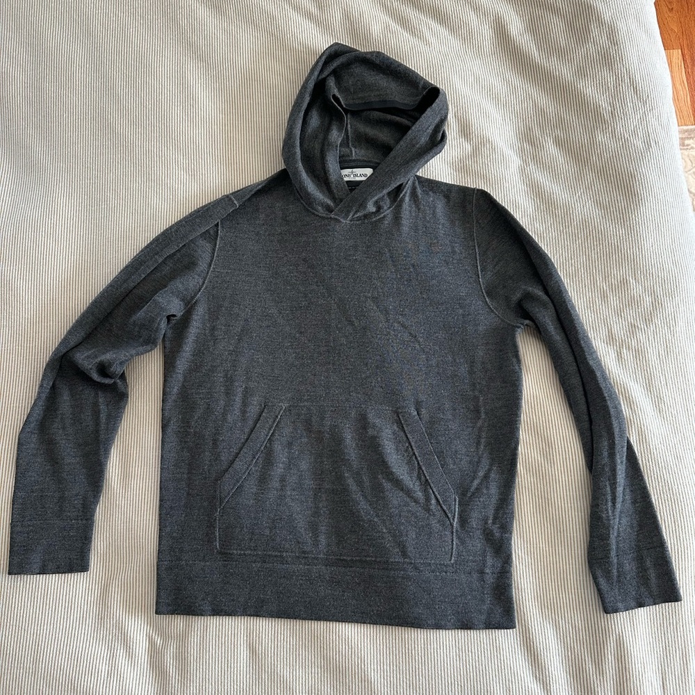 Stone Island grey wool Hoodie